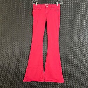 Hudson Mia Pink‎ Five Pocket Flare Low Rise Pants Women's Size 24